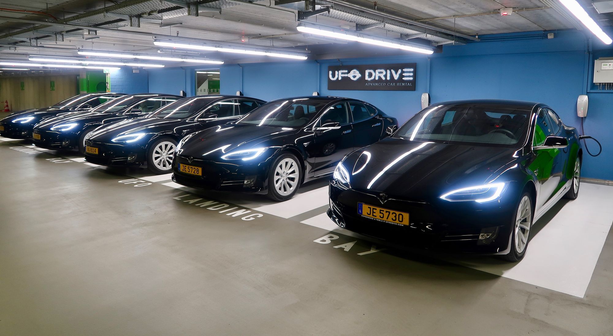 Electric Car Rental Luxembourg Airport LUX UFODRIVE Tesla